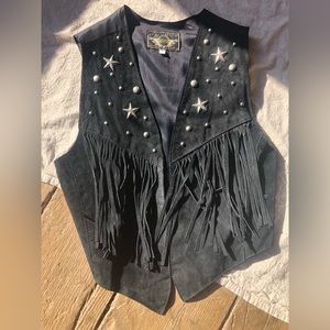 Vintage western vest w/ silver accents